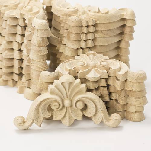 32 european style wooden corner flowers suitable for furniture background walls cabinets stairs decorations diy unpainted wood