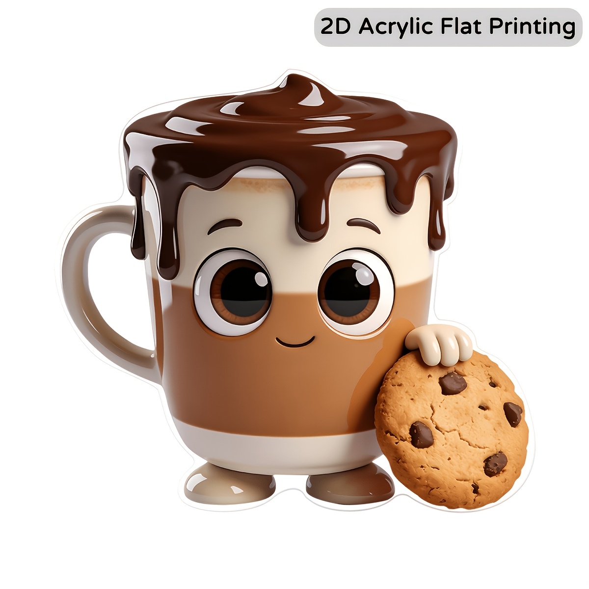 A Cute Coffee Cup Pattern Fridge Magnet, An Gift For Food And , Suitable For Decorating Refrigerators, Mailboxes, Door Frames, And Furniture. It Features A Soothing Cartoon Design