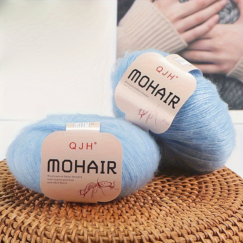 

Lot de 4 fils de mélange de mohair premium, ensemble de fils à tricoter adoucissants, tissage DIY et crochets de pulls, d'art artisanal créatif