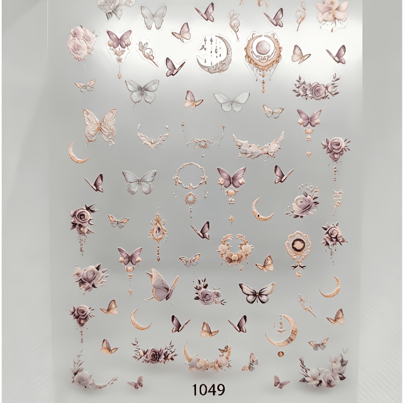 1pc Of Embossed Nail Art Sticker, Featuring Rose, , And 5d Self-adhesive Nail Design, Suitable For Acrylic Nails, Women's And Nail Art Supplies, Diy Phone Cases, Scrapbooking, Holiday Gifts, Diy, Y2k