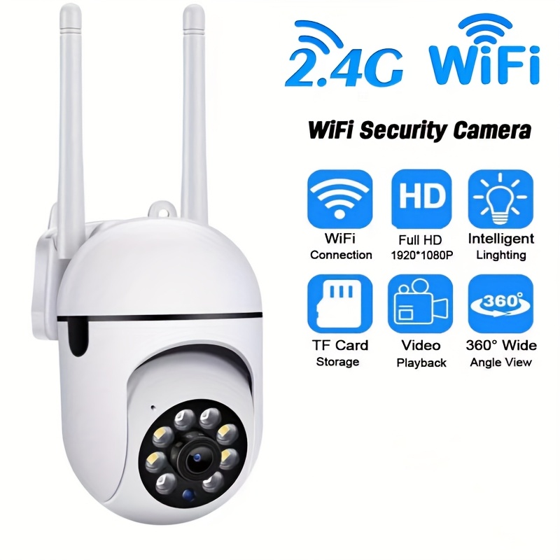 TEMU 1080p High-definition Indoor/outdoor Security , Wireless With Color Night Vision, Security , 2-channel Audio, Pan/tilt/zoom, Motion Tracking For