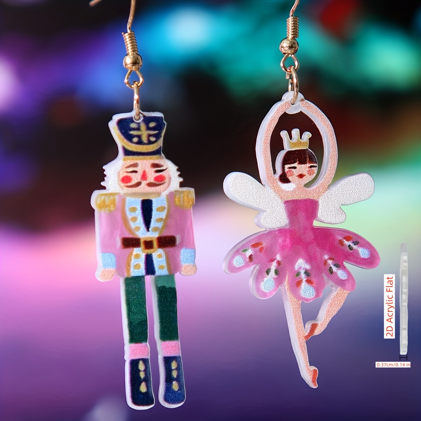 TEMU Aretes Divertidos y Tiernos, Aretes , Aretes de Acrílico de para Navidad y Halloween