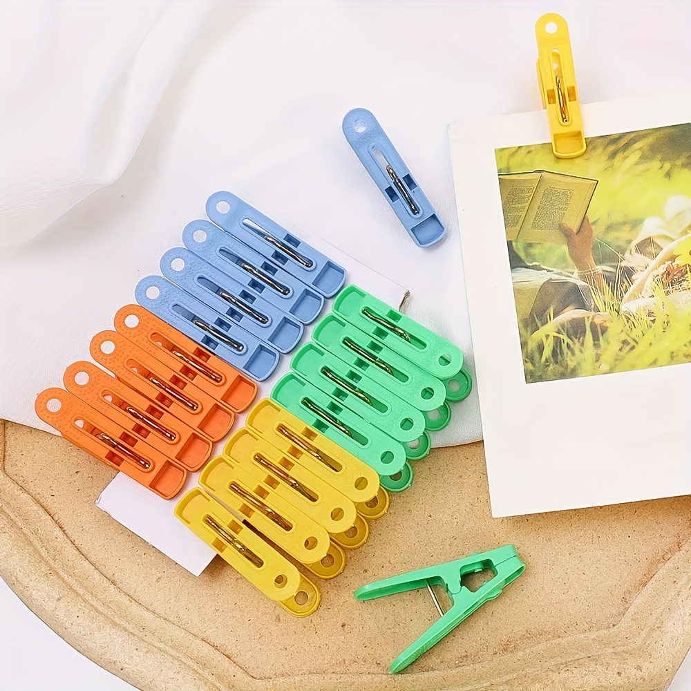 48 Bunte Wäscheklammern – Aus Kunststoff Mit Stahlfeder, Ca. 7,4 Cm, Für Wäsche, Handtücher, Lebensmittelverpackungen, Deko