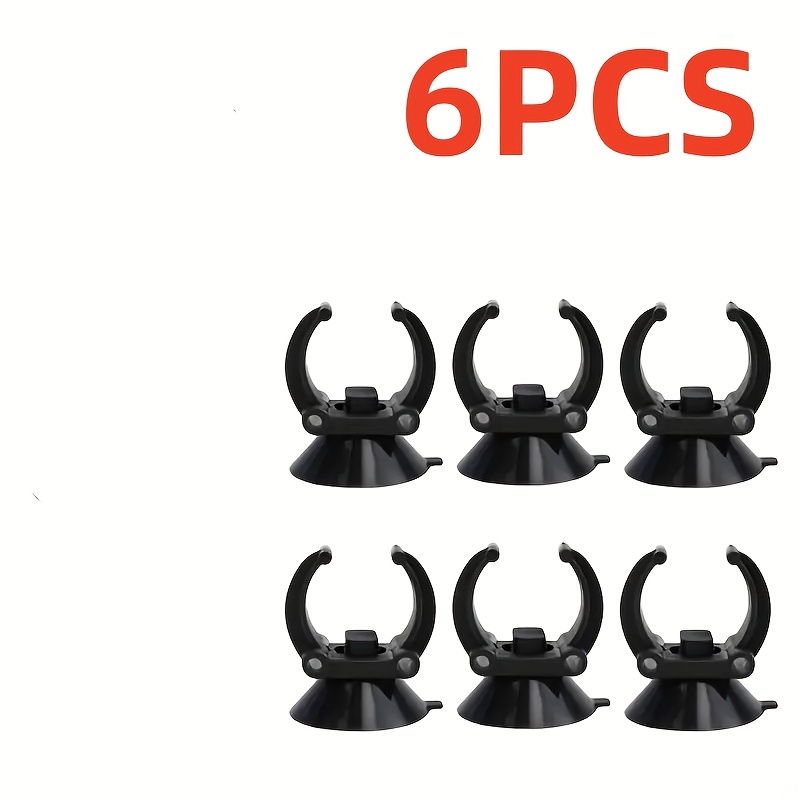 TEMU 6pcs Aquarium Suction Cup Holders - Pp Material, Secure Heater Tube Clamp For Safe Placement In Fish Tanks