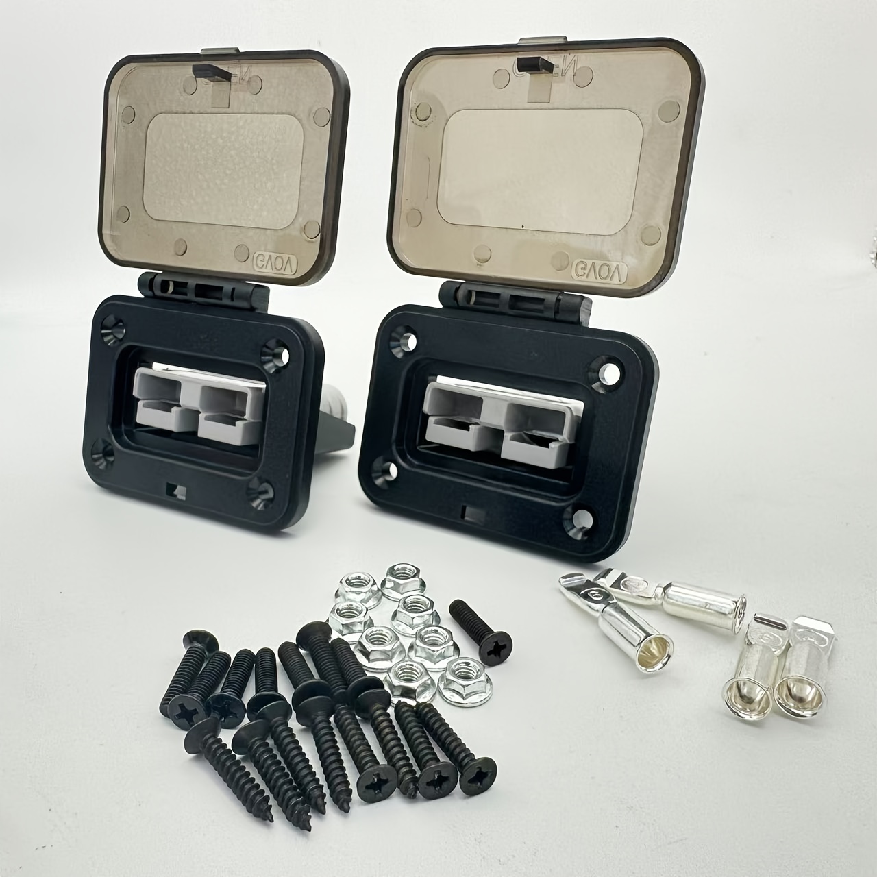 TEMU Kit staffa di montaggio per spina Anderson da 50 A, connessione rapida con copertura , staffa di fissaggio, 2 set