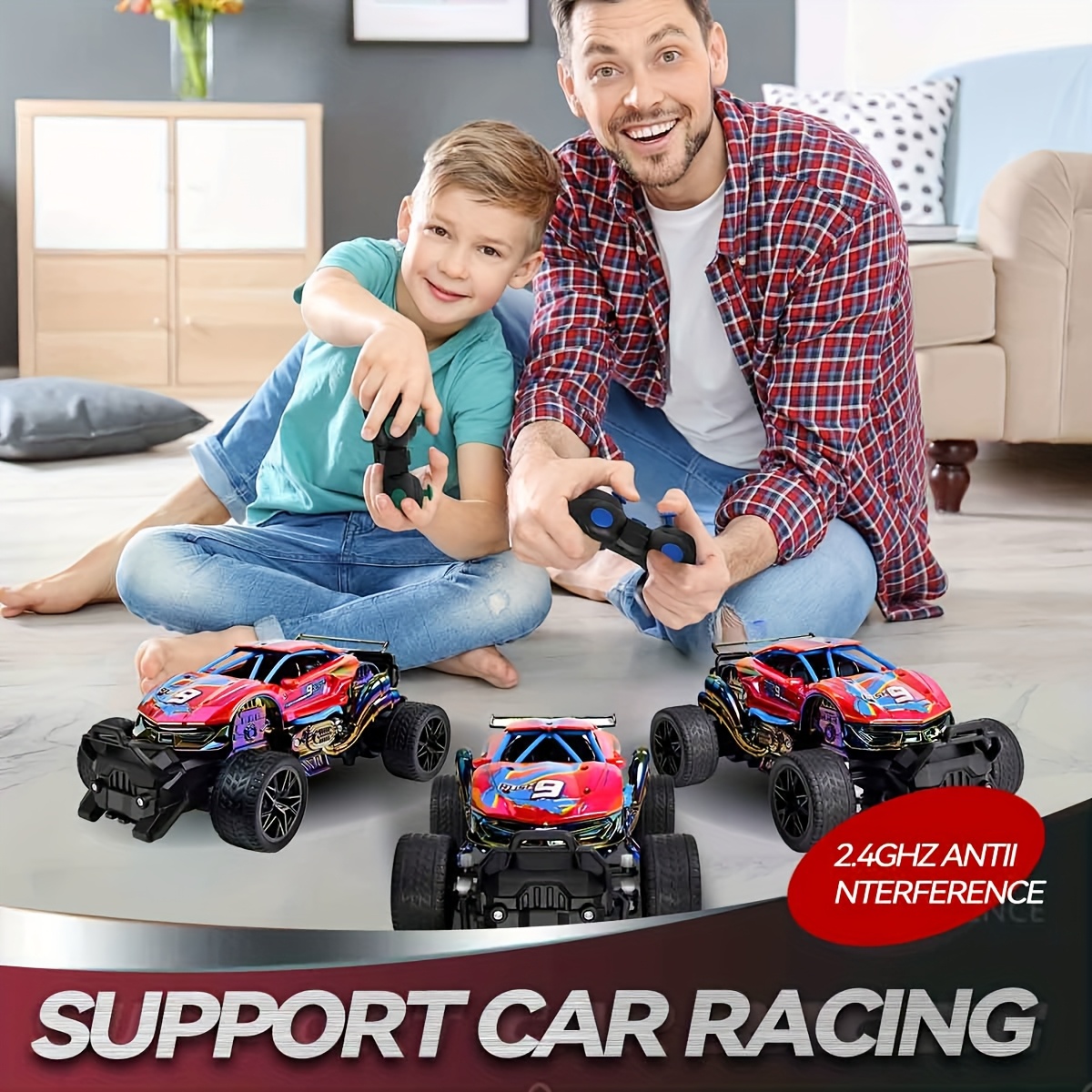 1:18 Scale All Terrain RC Car, High Speed RC Car With Cool Body Lights, Electric RC Truck, Off-road Truck With Two Rechargeable Batteries, Birthday, Christmas, Halloween Gift For Kids Over 6 Years Old