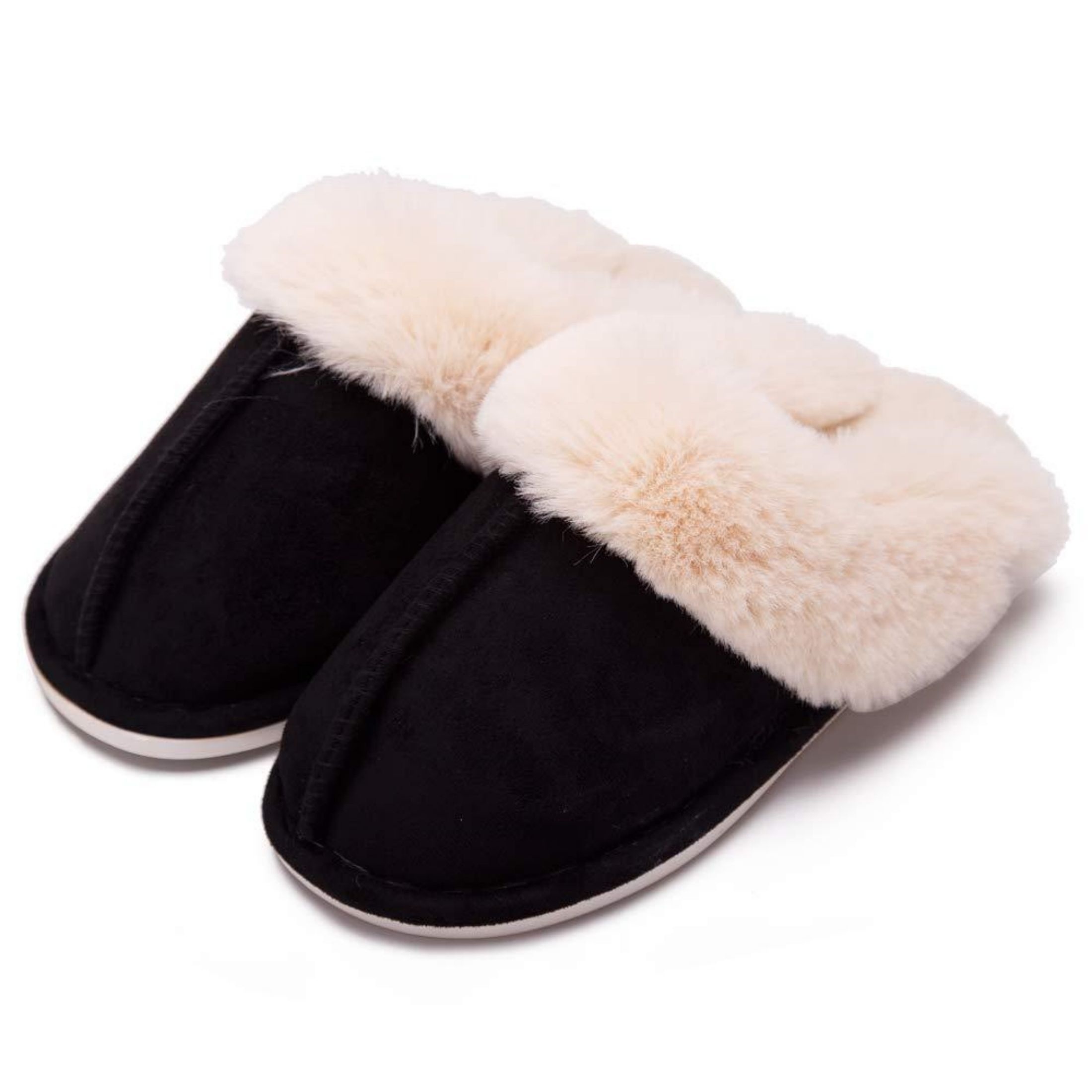 

Women's Wool Slippers With Soft Plush Lining Fluffy Moccasins For Indoor And Outdoor Use.