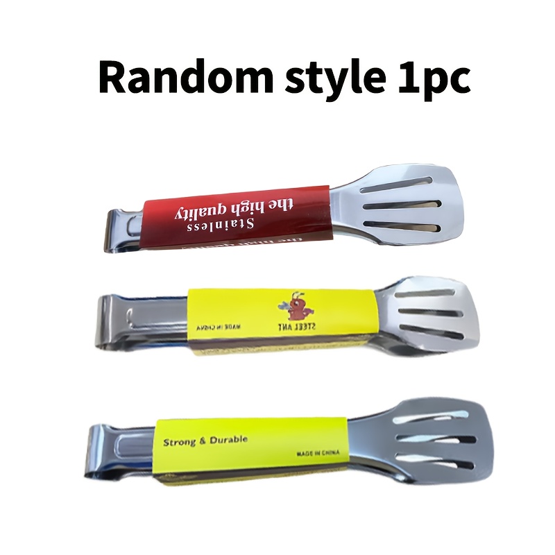 TEMU 1pc Stainless Steel Food Tong, Kitchen Barbecue Clip, Hot Pot Bread Clip, Outdoor Bbq Clamp