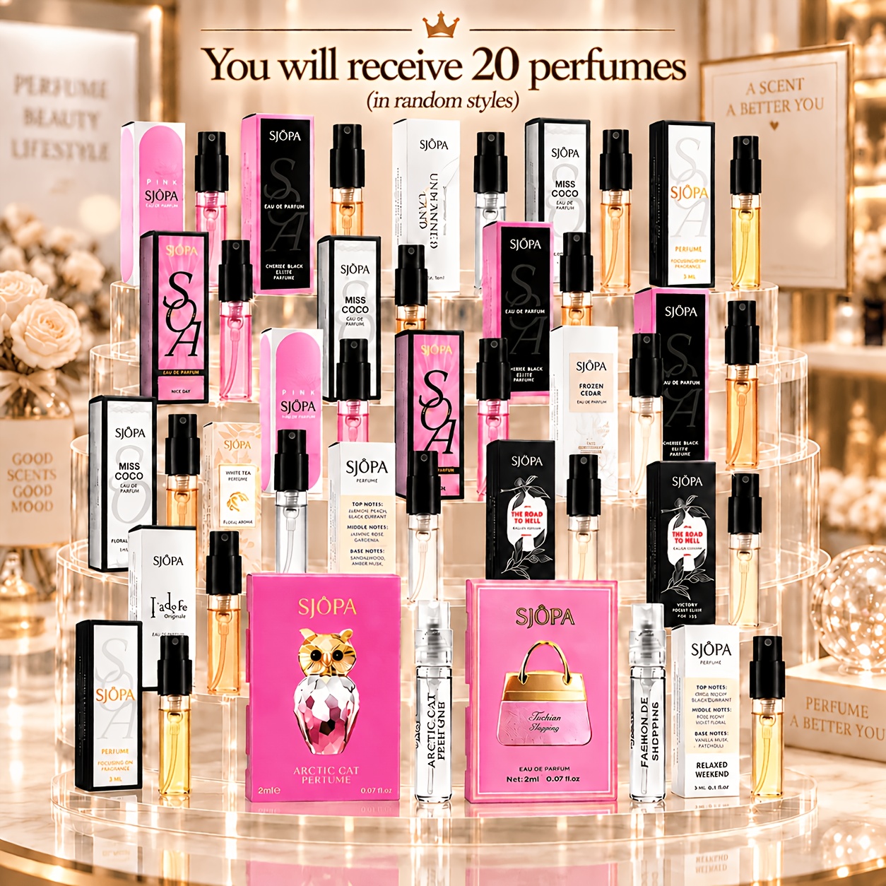 TEMU This 20-pack Of Random Scented Mini Perfumes For Women Is Perfect For Use, Daily Use, And Gifting (floral/fruity/ Scents). An For Perfume Lovers