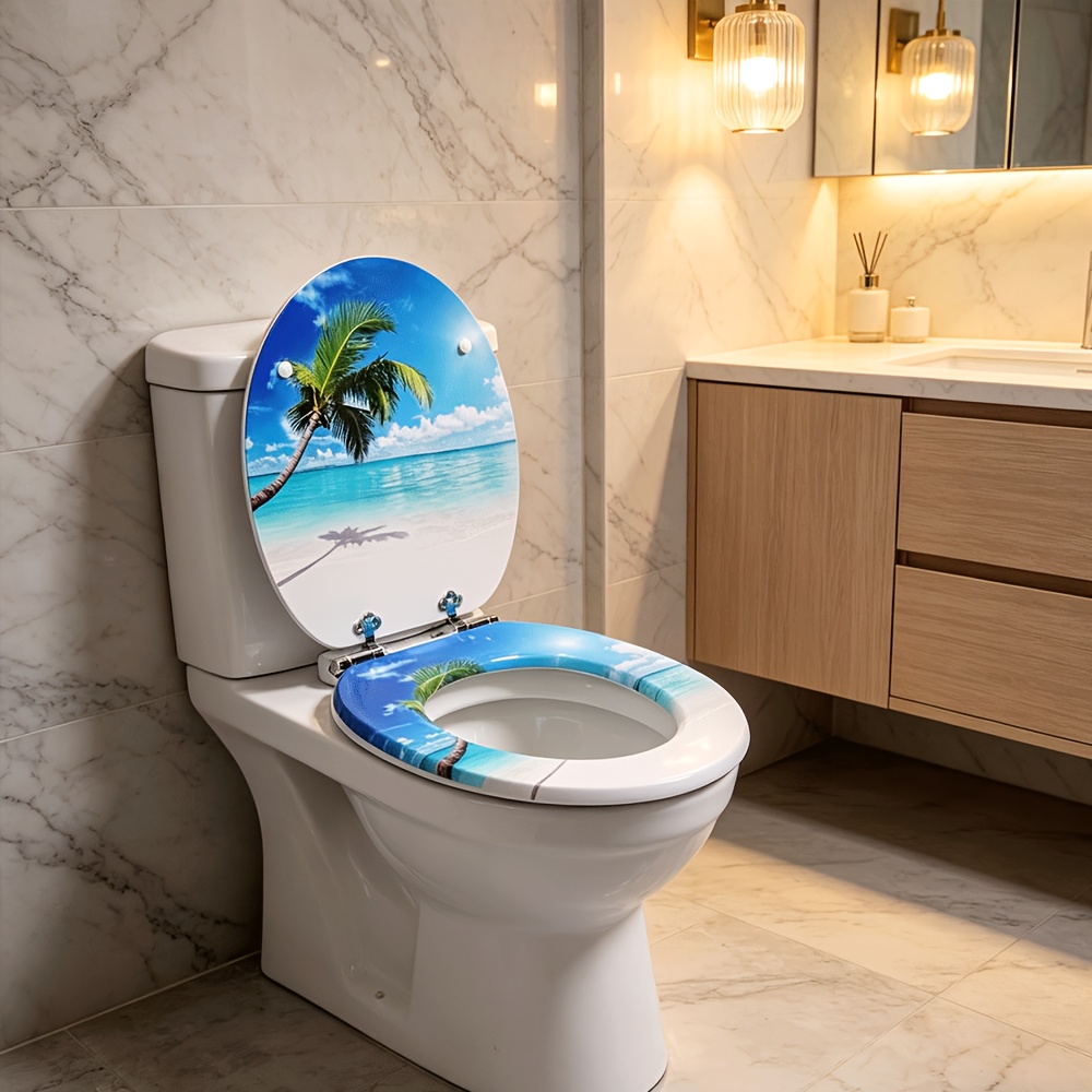 Sainos Toilet With Soft Close, Mdf , Stable Quality, Toilet Lid Toilet