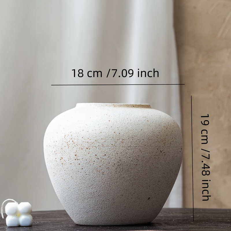 Image of Vintage Minimalist Vase, Off-white Decor, Elegant Centerpiece For Living Room Dining Table Or Fireplace - Hand Wash - Durable Ceramic Material - Suitable For Modern Or Traditional Interior Decoration