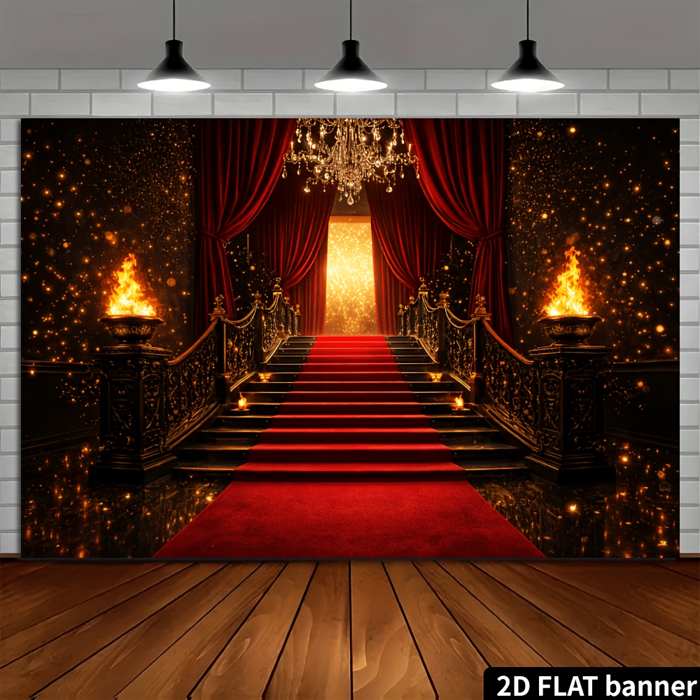 Luxurious Gala Backdrop with Red Carpet Theme