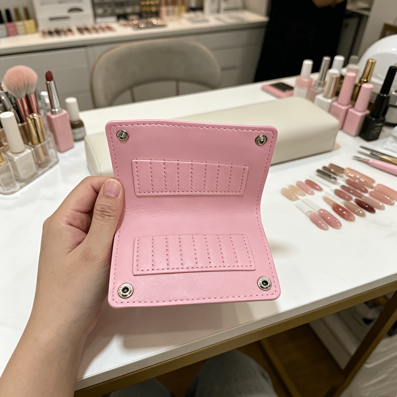 Image of 1pc Professional 16 Hole Nail Drill Bit Storage Bag Nail Polishing Head Protective Cover Portable Dust-proof Makeup Tool Box Manicure Salon Tool Display Holder