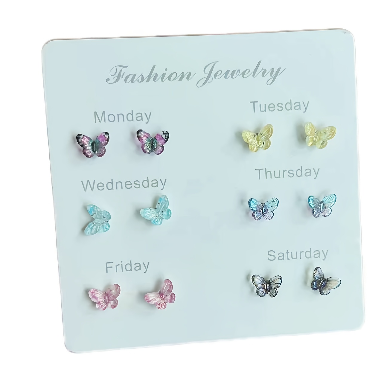 TEMU 12pcs Iridescent Plastic Stud Earrings, Easy, Fresh, Iridescent Sparkling Ear Jewelry Set