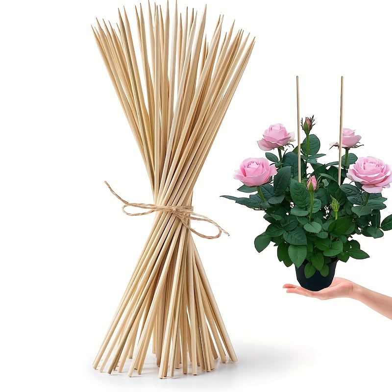 

sustainable Growth" 40pcs 40cm/50cm Bamboo Plant Stakes, Suitable For Wooden Garden Sticks, Wooden Plant Supports, Indoor Gardening Plant Supports, Flower Plant Supports, Potted Plants, Crafts