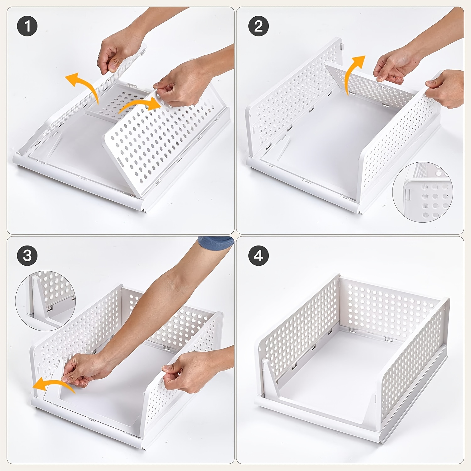 4pcs Stackable Wardrobe Storage Organisers for Clothes