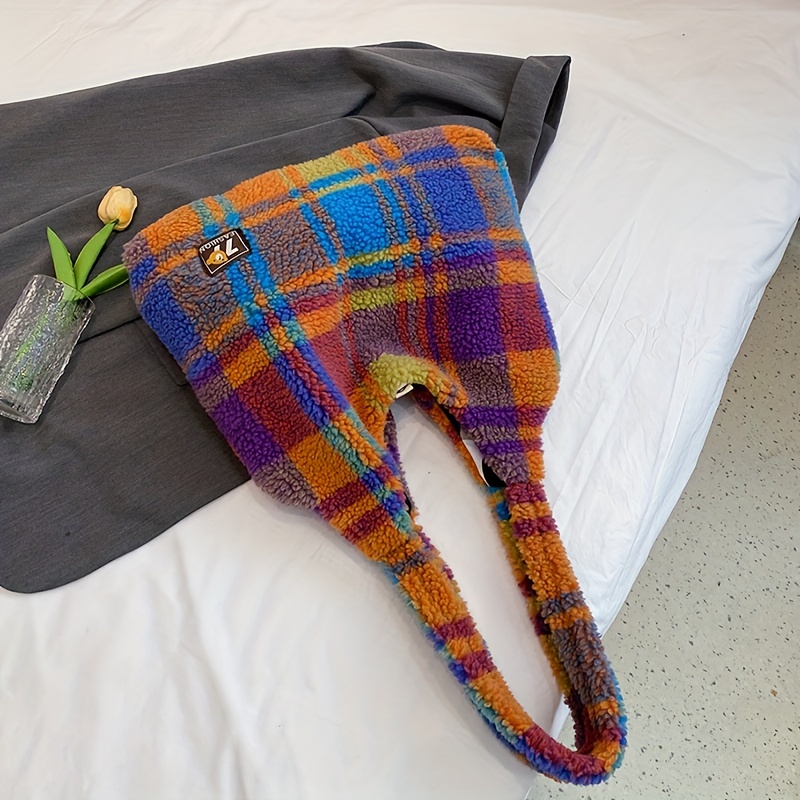 Colorful plaid bag lifestyle image
