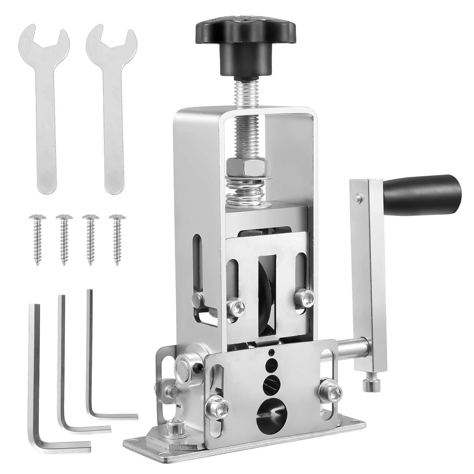Manual Wire Stripper, Adjustable Hole Design, Suitable For 2-25mm Diameter Wires, Durable Aluminum Alloy Construction, Operable Crank Or Electric Drill