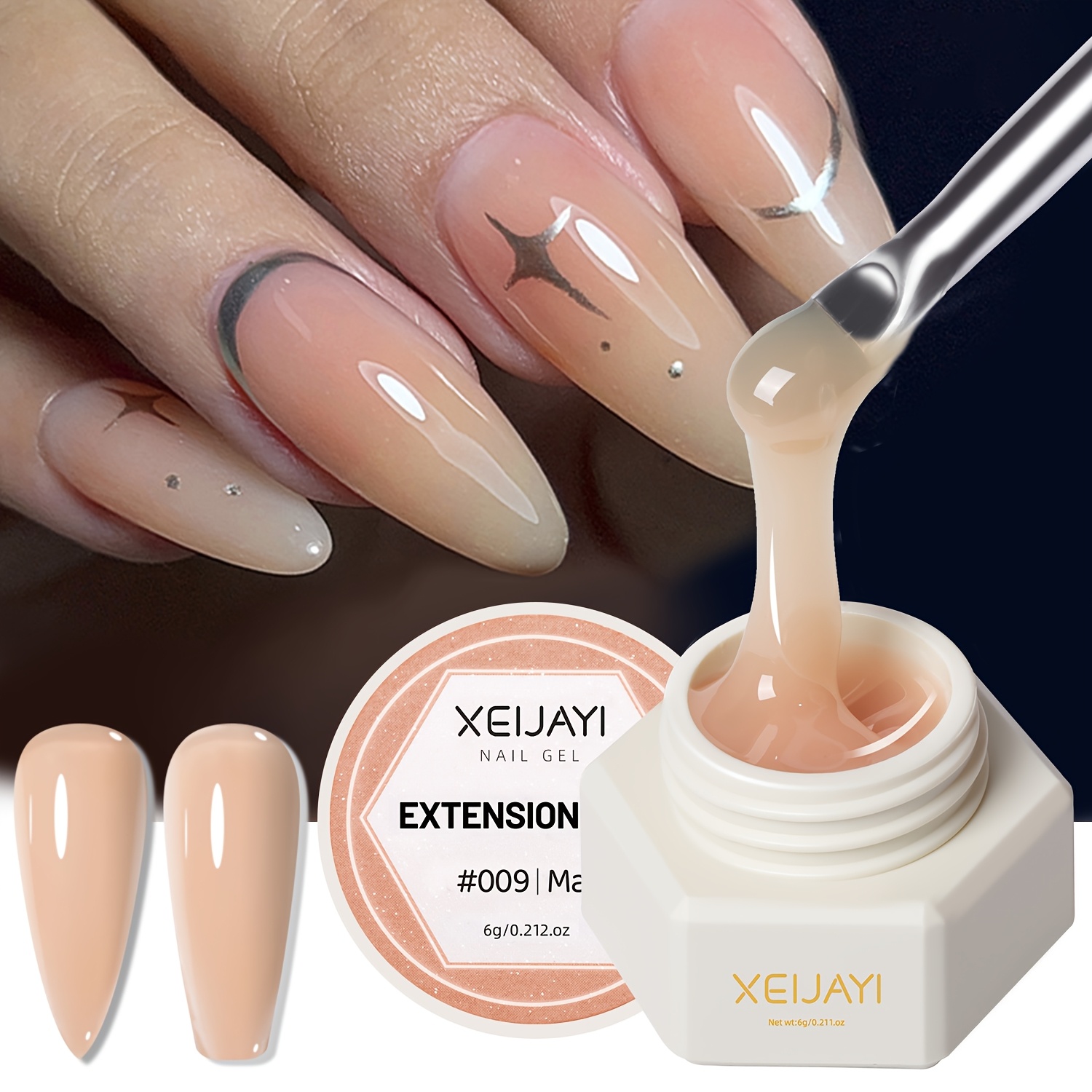 1pc Xeijayi /korean Hard Builder Gel For Nails - / Solid Nail Extension Gel, Non-sticky Suitable For Acrylic & Nails, , Nail Sculpting Gel For Nail Art, No Polish For Diy & Salon