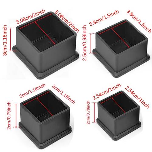 black non slip rubber table and chair leg covers protect floors reduce noise plastic pads for table and chair legs durable scratch resistant for floors square protective covers in multiple sizes