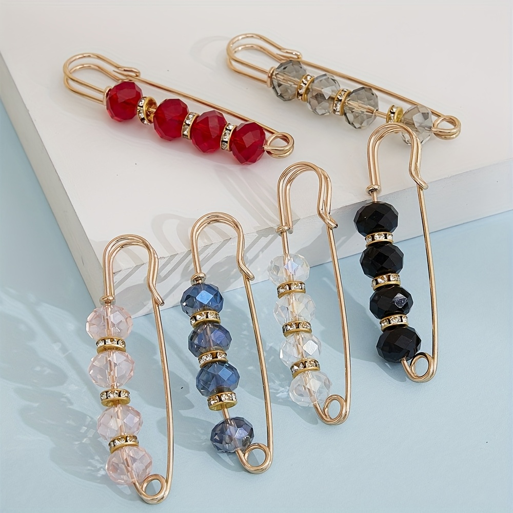 Image of 6pcs/set, Stylish Crystal Waist Clips For Adjusting Pants Waist, Multifunctional To Prevent , Suitable For Uses, Wear And Gifting