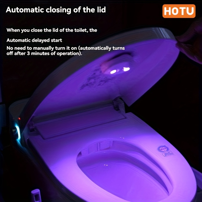 Dispozitiv automat de eliminare a mirosurilor pentru toaletă cu lampă cu senzor inteligent, purificator de aer portabil multifuncțional cu încărcare usb, led și uvc pentru baie acasă și călătorii de afaceri