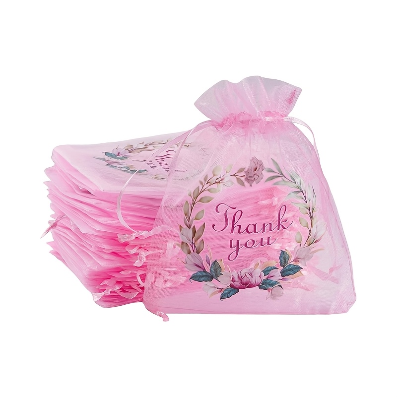 TEMU Gift For Her/him 20pcs Pack 20pcs Organza Gift Bags Suitable For Wedding Favors, Easter Party, - Sheer Drawstring Mesh Pouch With Drawstring
