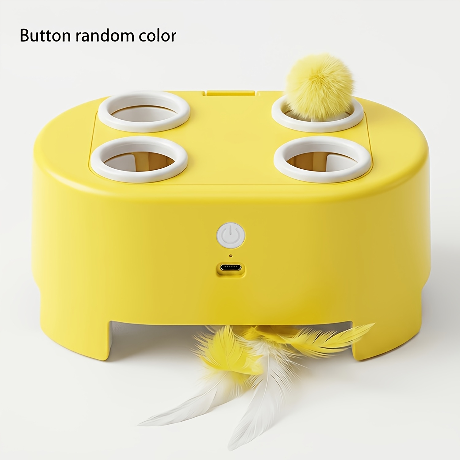 TEMU Jouet interactif intelligent pour chat de boîte de fromage, jouet à baguette automatique rechargeable 3-en-1 avec 3 modes, 4 , couleur de bouton