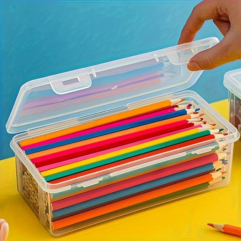 

Classic Stackable Storage Boxes With , 2pcs Or 4pcs Set, Transparent Pp Material, For Pens, Pencils, Markers, Crafts - Office And School Supplies Organizer Bins