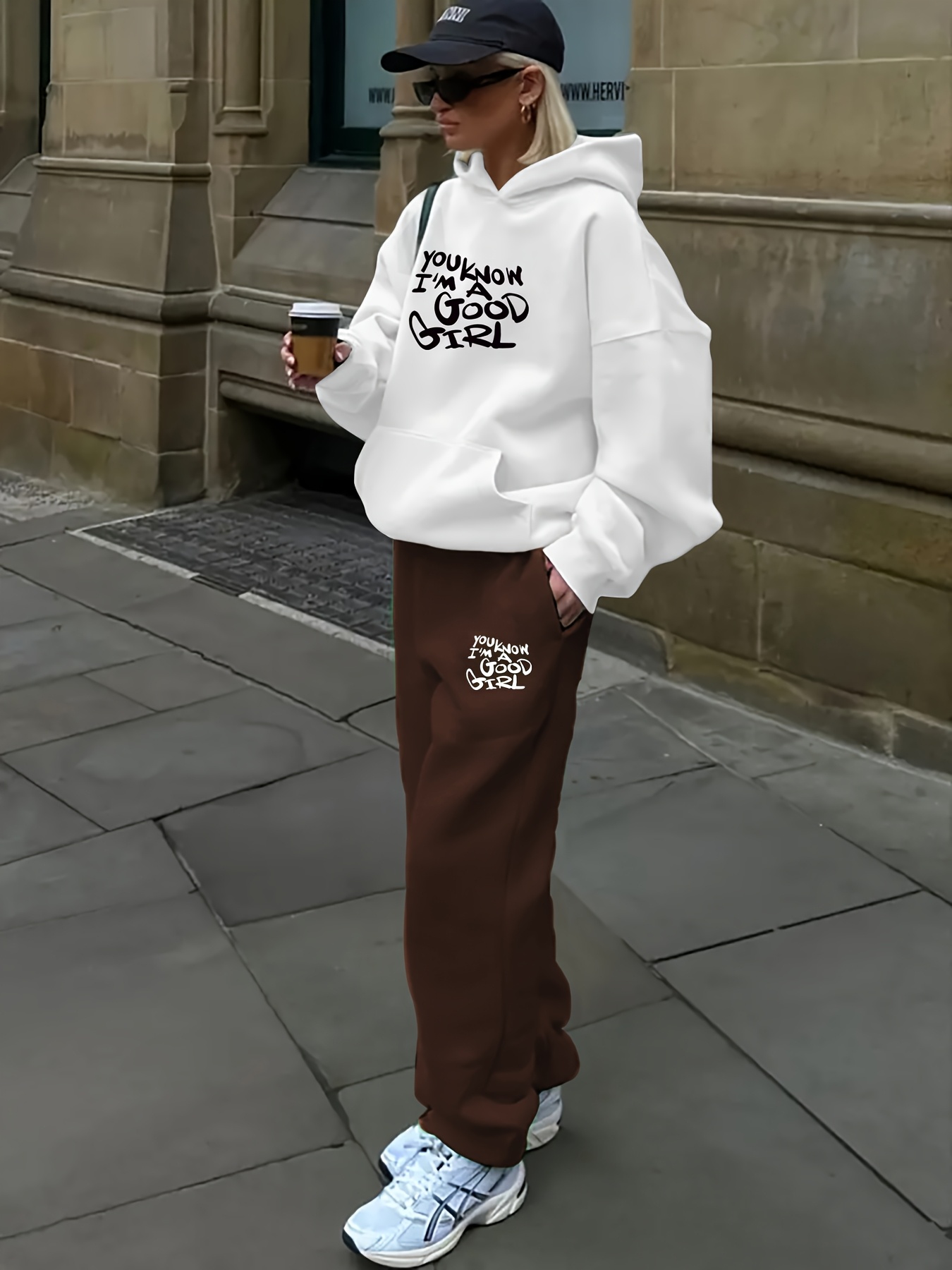 set cappuccio e pantaloni donna casual non sei Temu Italy