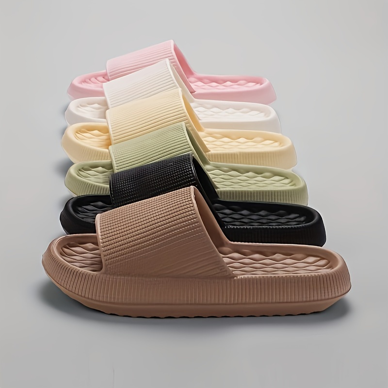 

Simple Solid Color Slides, Casual Open Toe Soft Sole Shoes, Comfortable Indoor Home Slides