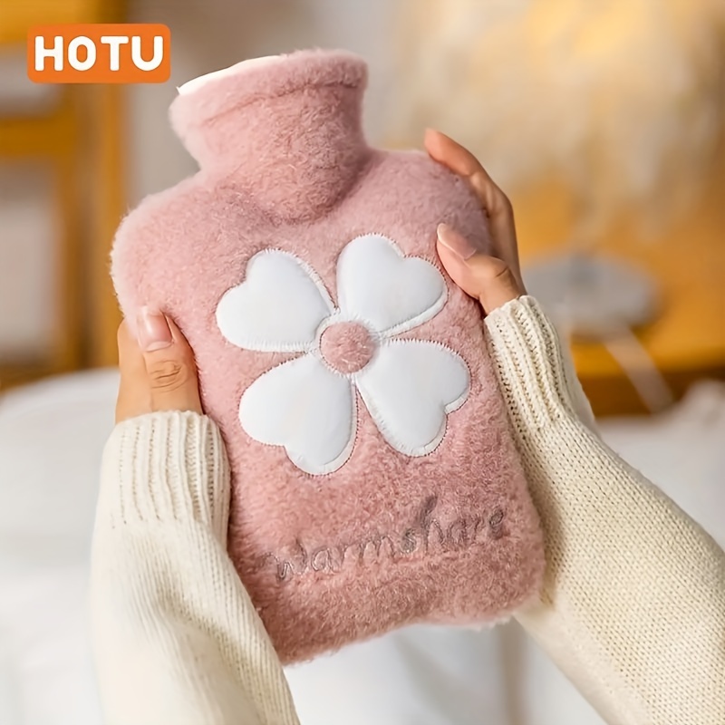 

1pc Hot Water Bag With Soft Cover, 17.63oz/35.27oz, Hot Water Bottle For Bed, Shoulder And Hand Feet Warmer, Menstrual Cramps