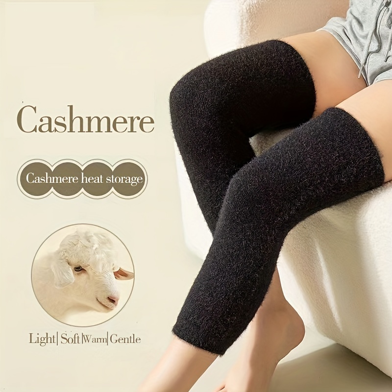 TEMU 1 Pair Of Winter Thermal Knee-high Sock Covers For Women, Men, And The Elderly, Made Of Cashmere, Providing Warmth For The Legs And Joints.