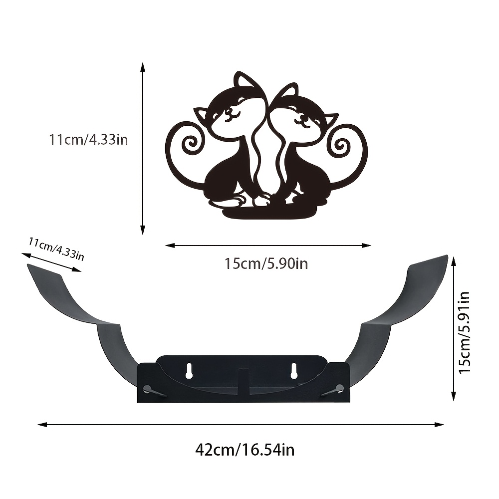 TEMU Porte-Rouleau de Papier Toilette pour Couple de Chats, Accessoire Décoratif Suspendu DIY Adapté aux de Bain, Cuisines et Chambres. Extensible,