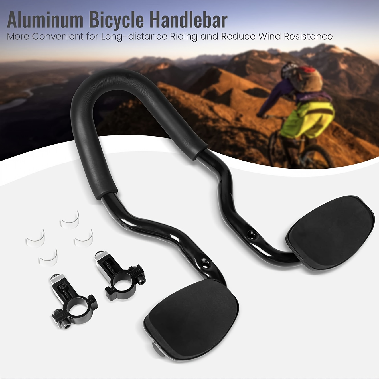 guidons vélo montagne en d'aluminium noir plateforme Temu