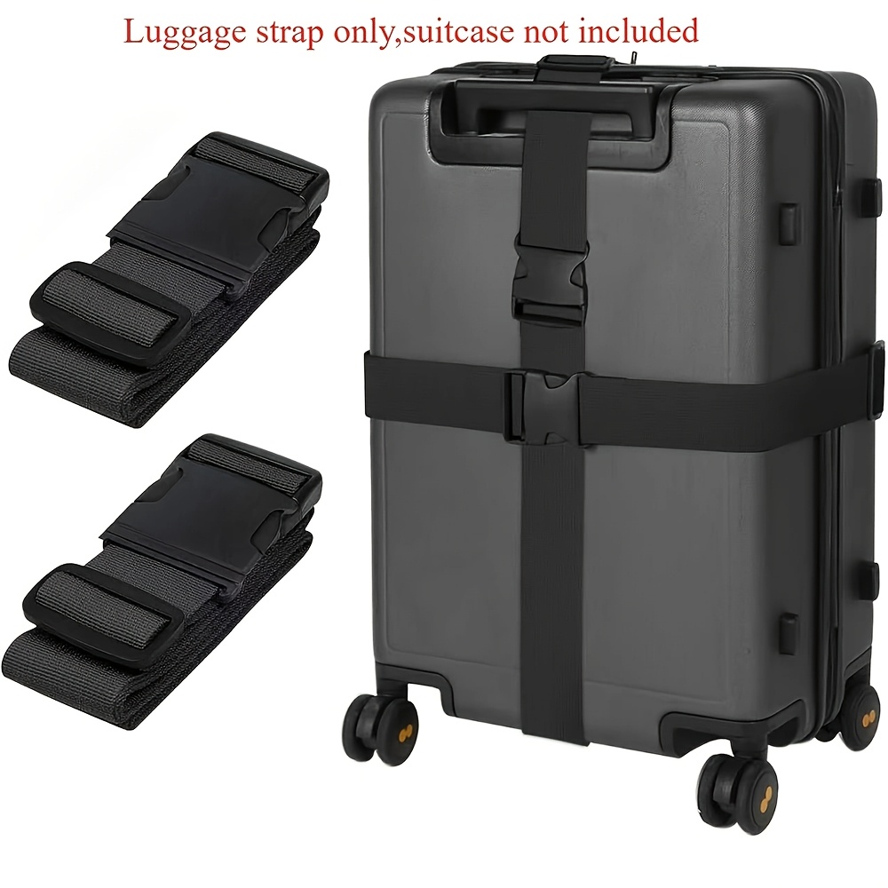 TEMU 2pcs Sangles de Bagage TSA à Boucle en Plastique, Adaptées aux Valises et Sacs à Main - Corde de Voyage Anti-Vol à Boucle, avec Code de Couleur