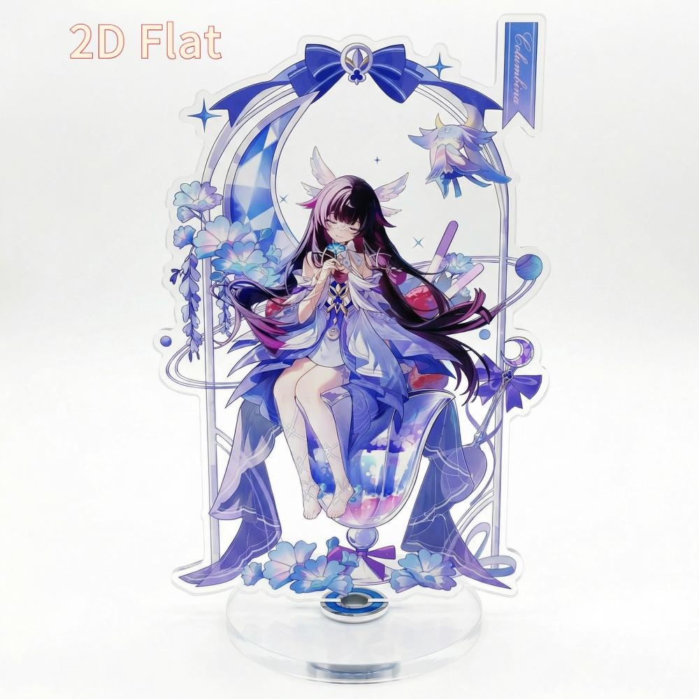 TEMU 2d Flat, 1pc Rotating Base Anime-themed Desktop Ornament Suitable For For /office Decor, Collectible Plastic Figure With Rotating Base & Hd