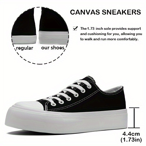 PAYMA Baskets Toile Femme Plateforme - Sneakers Canvas Décontractées Sportwear, Semelle Double Ou Simple, Coloris Noir Blanc Rouge Bleu