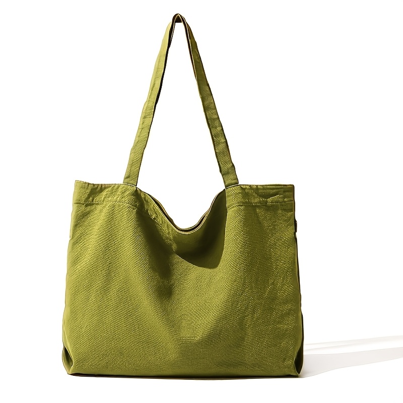 TEMU Original Retro Handbag, Large Capacity, Thick Canvas, Style Tote Bag, Outdoor Picnic Academy Casual Shoulder Bag, Suitable For Women To To