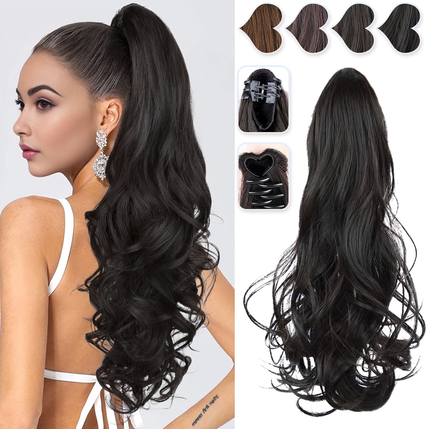 18 inch claw clip ponytail extension designed women - Temu display picture 1