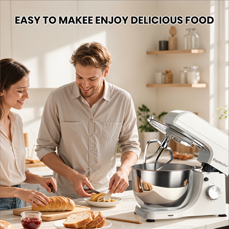 stand mixer 380w tilt head stand mixer with 8   lid whisk dough hook and flat beater a versatile   for gourmet cooking   gift   gourmet cooking dough whisk and salads food preparation   modern kitchenware   durable construction   motor home bakers cooking enthusiasts Product details 3