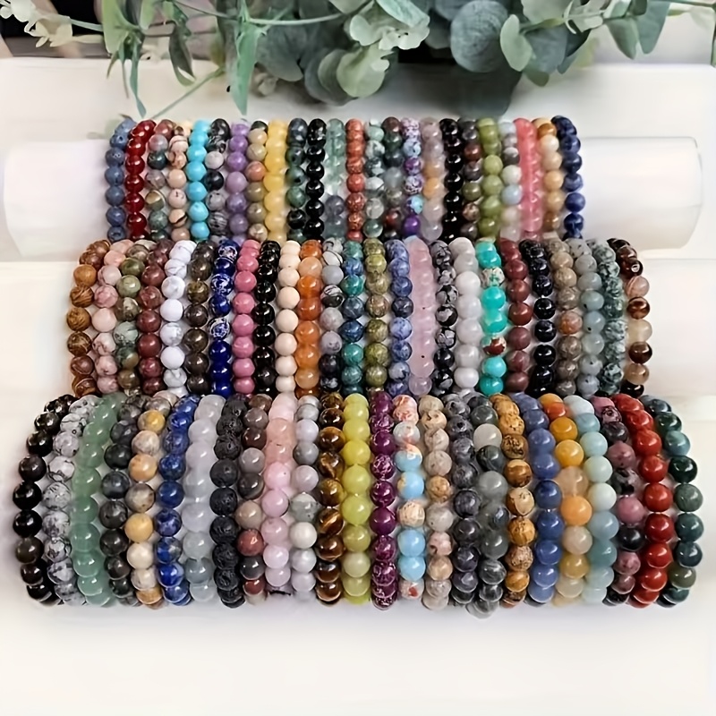 200pcs Mixed Colors 8mm Glass Beaded Bracelets Set