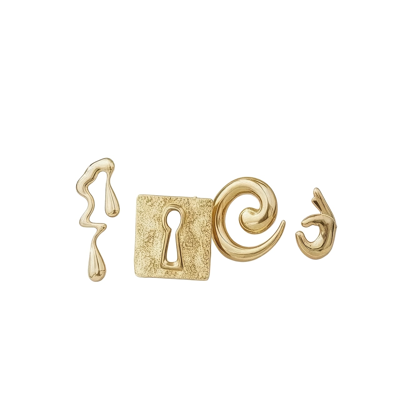 TEMU Ensemble de 4 broches en métal d'art , style luxueux surréaliste, design 3D, parfait pour , robes, ou cadeau d'anniversaire ou d'anniversaire