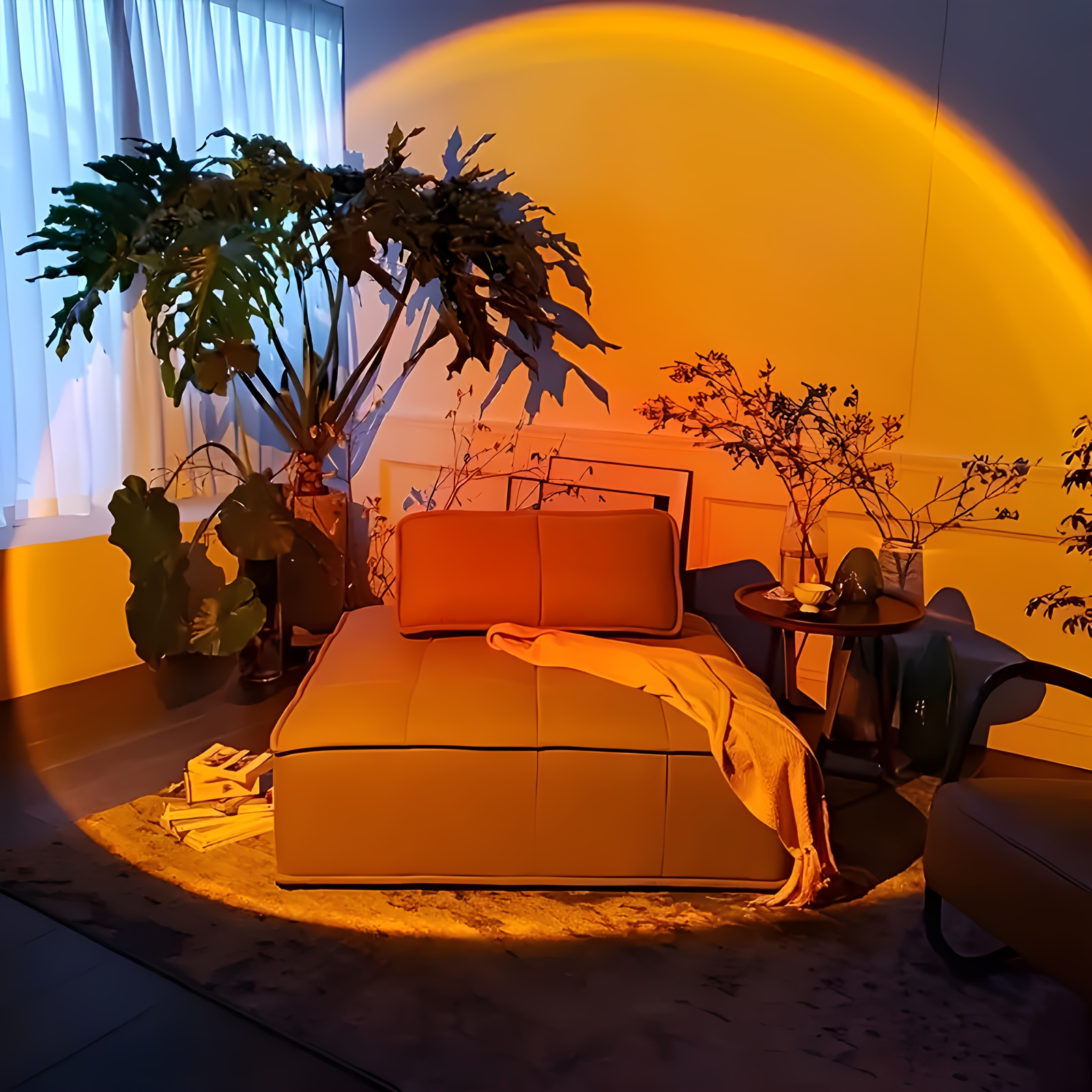 Sunset Ambiance Light, LED Night Light, Sunset Lamp, Projection Light, Photography Fill Light, Romantic Sunset Light for Bedroom and Living Room Decor, Family Gathering Birthday Gift, Vehicle and Room Decoration, Photography Fill/Selfie, Party, Camping Wedding Decor - Perfect Gift for Friends