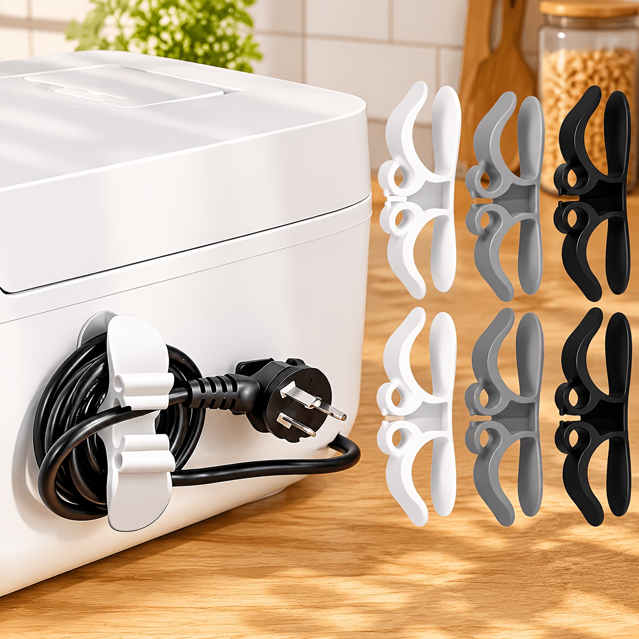 Temu – TEMU 5pcs Silicone Cable Winders, Self-adhesive Cord Organizers, Ideal For Air Fryers, Coffee Makers, Toasters, Home And Office, Cable Management