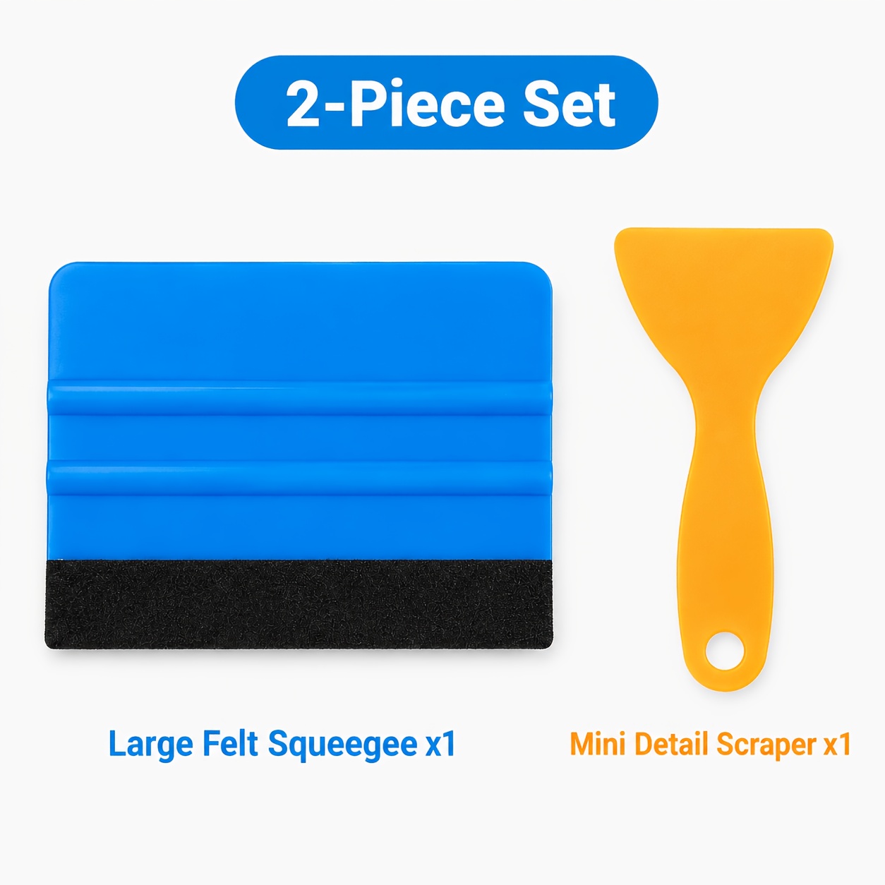 TEMU 2pcs Film Application Squeegee Tool Set, Including A Large Flannel Squeegee And A Squeegee. Suitable For Self-adhesive Wallpaper, Contact Paper,