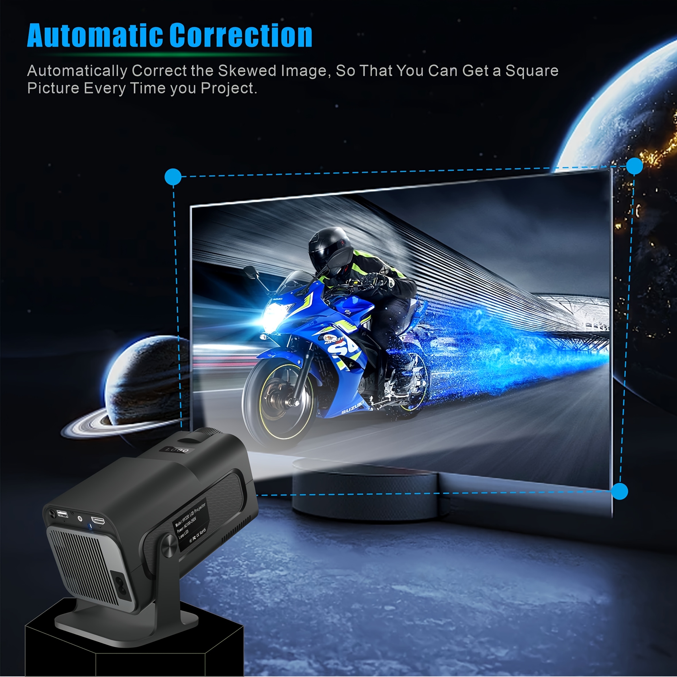 מקרן מיני 720p 200ansi כפול wifi6 bt5.0 קולנוע ביתי אנדרואיד 11 חכם נייד פרטים 3