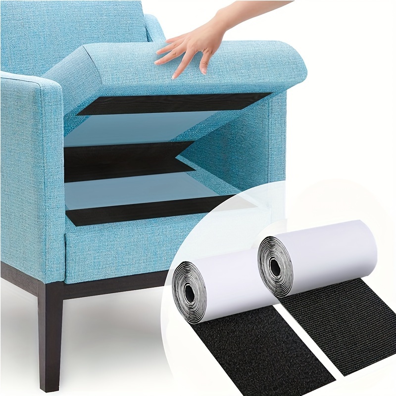 

2 Rolls Couch Cushion Grip Tape Keep Couch Cushions From Sliding - Non Slip Cushion Pads, 4in X 6.5 Ft Heavy Duty Strips With Adhesive For Fabric, Outdoor Patio Cushions, Hook And Loop Anti Slip