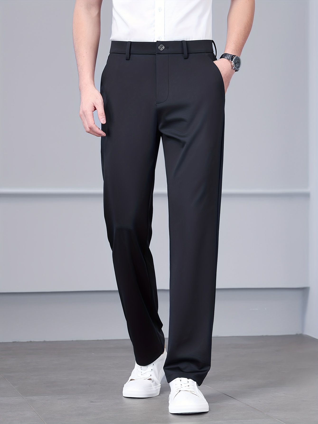 calvin klein dresses navy blue Men's Channel Blue Poplin Pant | Channel Blue Poplin Pant main image 1
