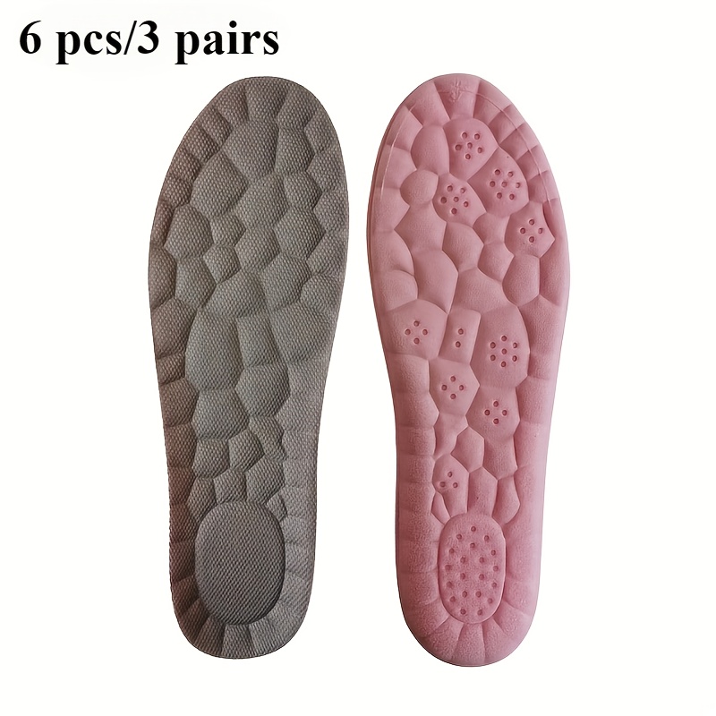 Image of 3 Pairs Of Women's Insoles, Breathable Insoles, Sports And Casual Shoes , Sweat Wicking, Pink - In Sizes 35-42 (9.25 Inches).